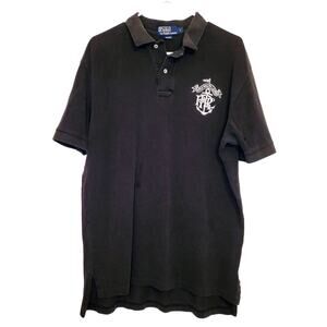 Vintage Polo Ralph Lauren black anchor crest polo shirt size L Preppy Heritage